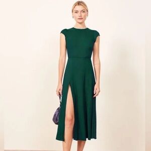 Reformation Gavin Dress Emerald Green